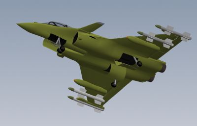 达索阵风战斗机,歼击机solidworks模型