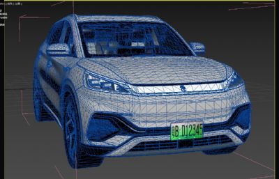 比亚迪元Plus 新能源车3dmax模型