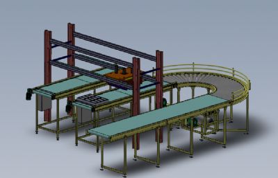 蛋糕输送线,蛋糕输送机solidworks模型