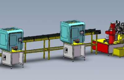 电子丝印生产线solidworks模型