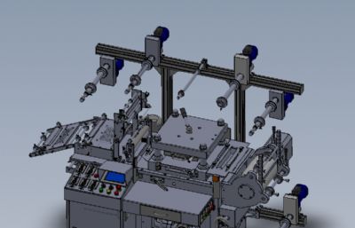 单座模切机solidworks模型