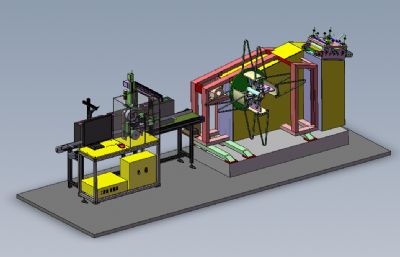 电脑主机外壳自动加工生产线solidworks模型