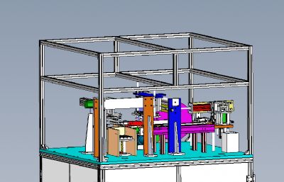 检测贴胶包装一体机solidworks模型