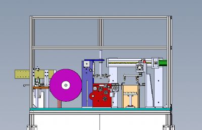 检测贴胶包装一体机solidworks模型