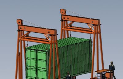 集装箱吊起挪动起重机solidworks模型