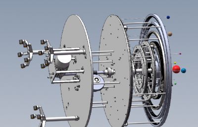 模拟太阳系行星运动机械结构solidworks模型