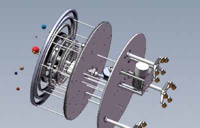 模拟太阳系行星运动机械结构solidworks模型