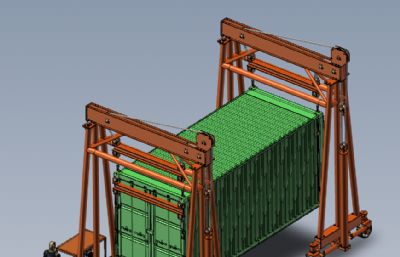 集装箱吊起挪动起重机solidworks模型