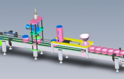 瓶压盖旋盖包装机solidworks模型