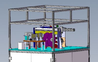 检测贴胶包装一体机solidworks模型