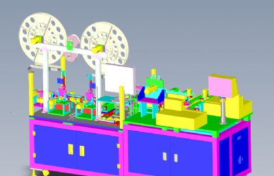 连接器插片检测捆包一体机solidworks模型