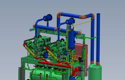 冷冻室的冷凝系统solidworks模型