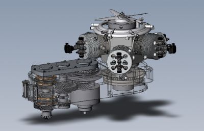 两轴传动星形发动机solidworks模型