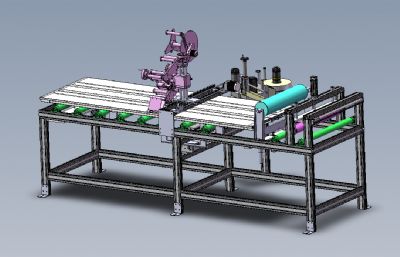 门板贴膜贴标签设备solidworks模型