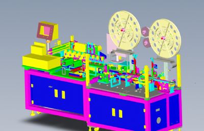 连接器插片检测捆包一体机solidworks模型