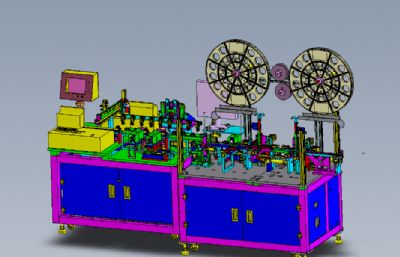 连接器插片检测捆包一体机solidworks模型