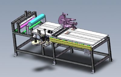 门板贴膜贴标签设备solidworks模型