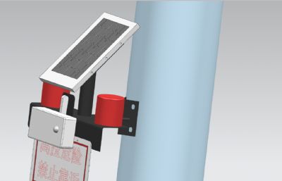 高压线太阳能警示灯stp模型