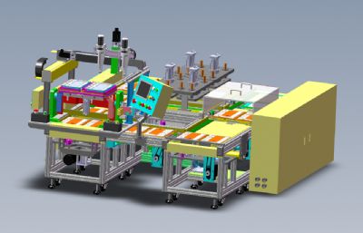 平板电脑外壳点胶热容生产线solidworks模型