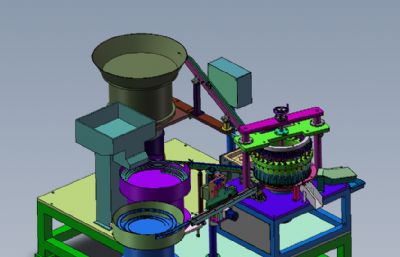 全自动凸轮机构式瓶盖组装机solidworks模型