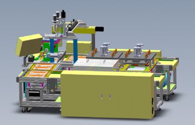 平板电脑外壳点胶热容生产线solidworks模型