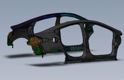 汽车两侧框架solidworks模型