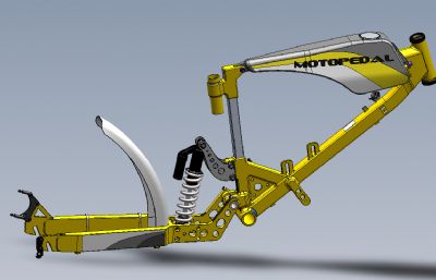 山地自行车主体框架solidworks模型