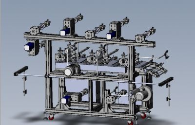 三座模切机,贴合机solidworks模型