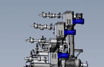 三座模切机,贴合机solidworks模型