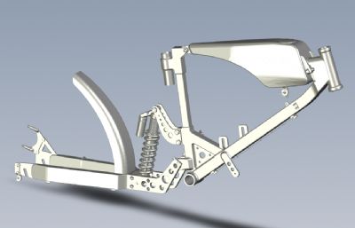 山地自行车主体框架solidworks模型