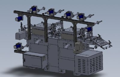 双座模切机solidworks模型