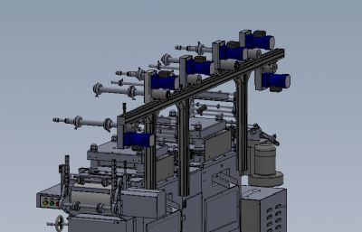 双座模切机solidworks模型