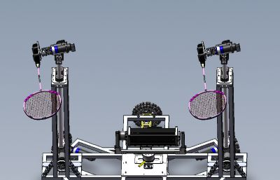 羽毛球陪打机器人,双打羽毛球机器人solidworks模型