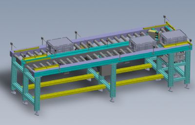 水平回流滚筒输送solidworks模型