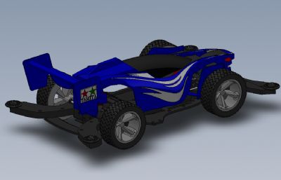 四驱玩具车solidworks模型