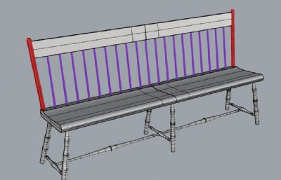 创意长凳,长椅rhino模型