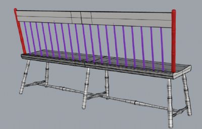 创意长凳,长椅rhino模型