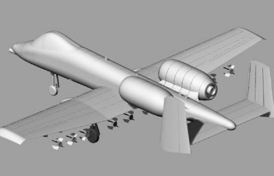 美军A10攻击机3dm,stp模型