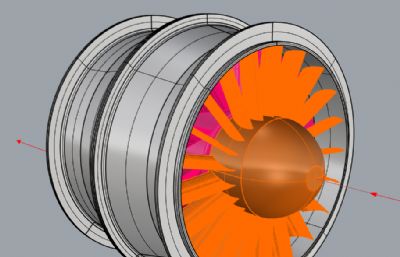 涡轮叶片轴流风扇rhino模型