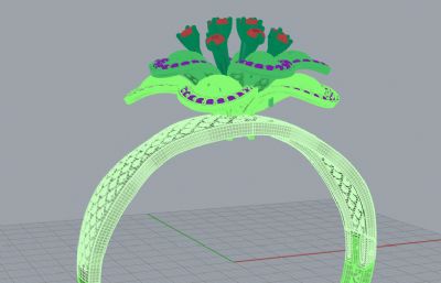 花朵造型的戒指rhino模型