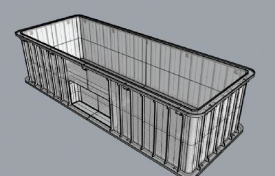 带筛网的可堆叠箱子rhino模型