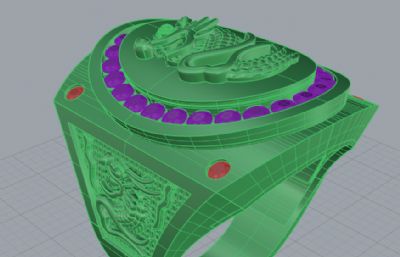 男士龙纹戒指rhino模型