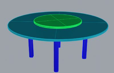 多人圆形餐桌stp,igs,stl模型
