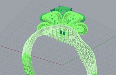 花朵造型的戒指rhino模型