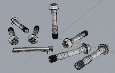 航空螺栓组合rhino模型