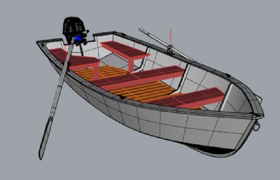 小型渔船,冲锋舟rhino模型
