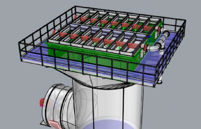 玻璃纤维冷却塔rhino模型