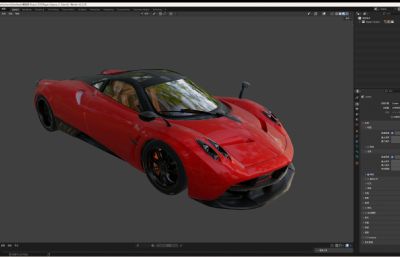 帕加尼Huayra2012跑车blender模型