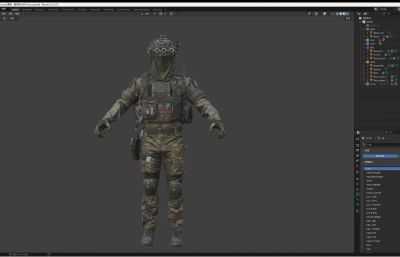 士兵,特种兵blender模型