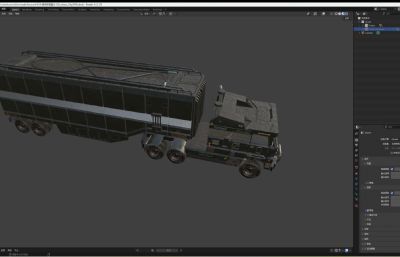科幻装甲运输车blender模型